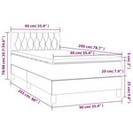 vidaXL Sommier à lattes de lit avec matelas Bleu 90x200 cm Tissu