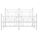 vidaXL Cadre de lit métal avec tête de lit/pied de lit blanc 140x190cm
