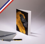 Carte double c'est chic ! Créée et imprimée en france - lion à la magnifique crinière dorée