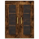 vidaXL Buffet haut Chêne fumé 69 5x34x180 cm Bois d'ingénierie