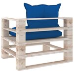 vidaXL Canapé palette de jardin avec coussins bleu royal Bois de pin