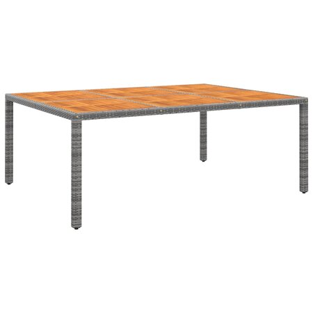 vidaXL Table de jardin 200x150x75 cm Acacia et résine tressée Gris