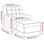vidaXL Fauteuil avec repose-pied Crème 60 cm Similicuir