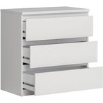 Commode CHELSEA 3 Tiroirs - Couleur blanc mat - 77 2 x 42 x 79 9 cm