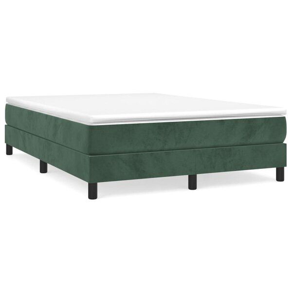 vidaXL Sommier à lattes de lit et matelas Vert foncé 140x200cm Velours