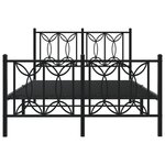 vidaXL Cadre de lit métal avec tête de lit/pied de lit noir 120x190 cm