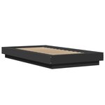 vidaXL Cadre de lit avec lumières LED noir 90x200 cm bois d'ingénierie