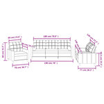 vidaXL Ensemble de canapés 3 Pièces avec coussins marron tissu