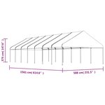 vidaXL Belvédère avec toit blanc 15 61x5 88x3 75 m polyéthylène