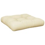 vidaXL Coussin de palette crème 60x61 5x10 cm tissu