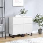vidaXL Buffets 2 Pièces blanc brillant 40x35x70 cm bois d'ingénierie