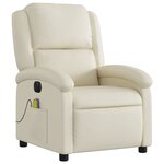 vidaXL Fauteuil de massage inclinable électrique crème similicuir
