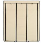 vidaXL Armoire avec compartiments et barres Crème 150x45x175 cm Tissu