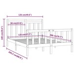 vidaXL Cadre de lit Bois de pin massif 120x200 cm