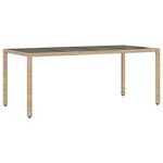 vidaXL Ensemble à manger de jardin et coussins 9 Pièces beige rotin verre