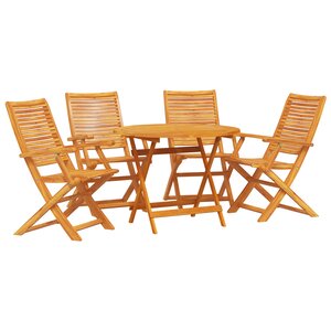 Ensemble de salle à manger pour le jardin en bois d'acacia - 5 pièces