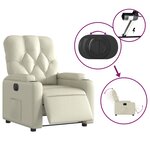 vidaXL Fauteuil inclinable électrique Crème Similicuir