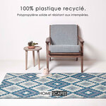Tapis extérieur terrasse réversible - Tapis de jardin imperméable et résistant UV - Mia - Bleu - 75x200 cm - HOMESCAPES