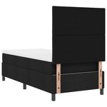 vidaXL Lit à ressorts en boîte avec matelas & LED noir 90x200 cm en tissu