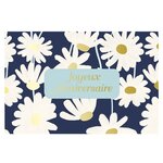 Carte Joyeux Anniversaire Motifs Fleurs - Bleu - Draeger paris
