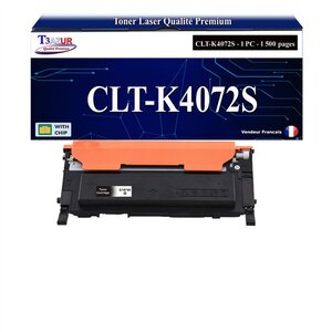 T3AZUR - Toner compatible avec Samsung CLT-K4072S pour Samsung CLP320 CLP320N CLP321 CLP325 CLP325W CLP326 CLX3180 CLX3185 CLX3185FN CLX3185FW CLX3185W CLX3186 CLX3186FN CLX3186N - Noire