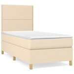 vidaXL Sommier à lattes de lit et matelas Crème 90x190 cm Tissu