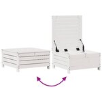 vidaXL Salon de jardin avec coussins 6 Pièces blanc bois de pin massif
