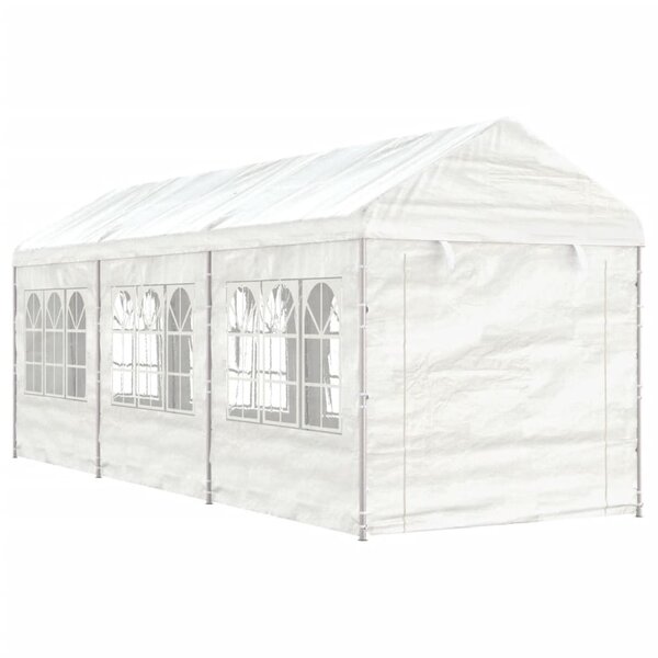 vidaXL Belvédère avec toit blanc 6 69x2 28x2 69 m polyéthylène