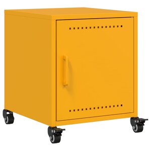 vidaXL Table de chevet jaune moutarde 36x39x43 5 cm acier