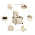 vidaXL Fauteuil inclinable électrique Crème Tissu