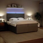 vidaXL Sommier à lattes de lit et matelas Gris clair 200x200cm Velours