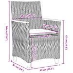 vidaXL Set de dining de jardin 9 pièces avec coussins Beige Poly Rattan