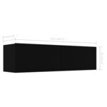 vidaXL Meuble TV Noir 120x30x30 cm Bois d’ingénierie