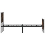 vidaXL Cadre de lit en métal sans matelas chêne fumé 120x190 cm