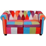 vidaXL Canapé Chesterfield 2 places tissu