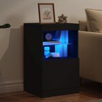 vidaXL Buffet avec lumières LED noir 41x37x67 cm