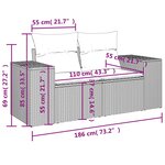 vidaXL Canapé de jardin avec coussins 2 places noir résine tressée