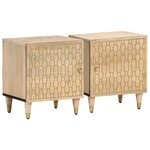 vidaXL Tables de chevet 2 Pièces 40x33x46 cm Bois de manguier solide