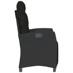vidaXL Chaises inclinables de jardin lot de 2 repose-pied noir rotin