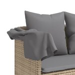 vidaXL Chaise longue avec coussins beige résine tressée