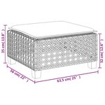vidaXL Tabouret de jardin et coussin noir 63 5x56x32 cm résine tressée