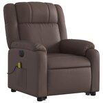 vidaXL Fauteuil inclinable de massage électrique marron similicuir