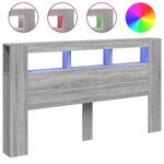 vidaXL Tête de lit à LED sonoma gris 180x18 5x103 5 cm bois ingénierie