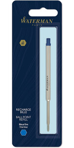 Waterman recharge bille pointe fine bleue blister x 1