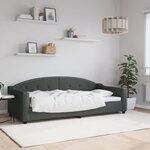 vidaXL Lit de jour gris foncé 90x200 cm tissu