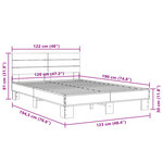 vidaXL Cadre de lit chêne sonoma 120x190 cm bois d'ingénierie et métal