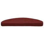 vidaXL Tapis d'escalier auto-adhésif Poinçon aiguilleté 15 Pièces Rouge