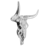 vidaXL Décoration murale en forme de crâne de taureau Aluminium Argenté