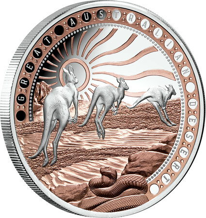 Pièce de monnaie en Argent 1 Dollar g 31.1 (1 oz) Millésime 2023 GREAT AUSTRALIAN DESERT