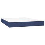 vidaXL Sommier à lattes de lit avec matelas Bleu 140x190 cm Tissu